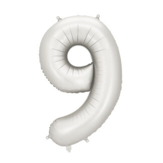 Balon foliowy Cyfra ”9”, 86cm, srebrny