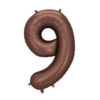 Balon foliowy Cyfra '9', 86cm, mocca
