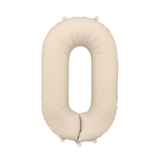 Balon foliowy Cyfra '0', 86cm, jasny beż