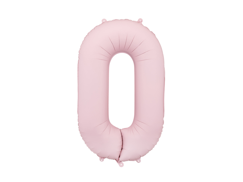 Balon foliowy Cyfra ''0'', 86cm, jasny różowy