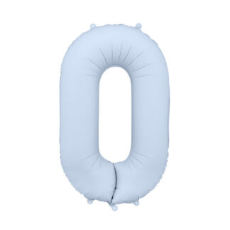Balon foliowy Cyfra '0', 86cm, mglisty niebieski