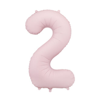 Balon foliowy Cyfra '2′, 86cm, jasny różowy