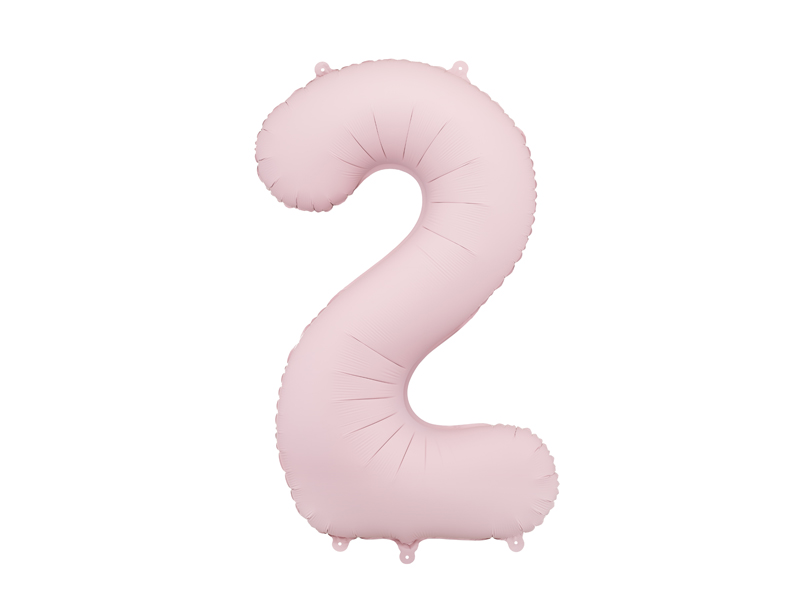 Balon foliowy Cyfra '2', 86cm, jasny różowy