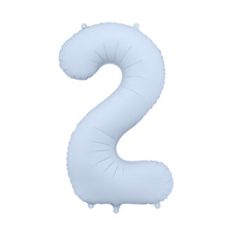 Balon foliowy Cyfra '2′, 86cm, mglisty niebieski