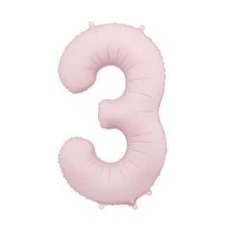 Balon foliowy Cyfra '3′, 86cm, jasny różowy