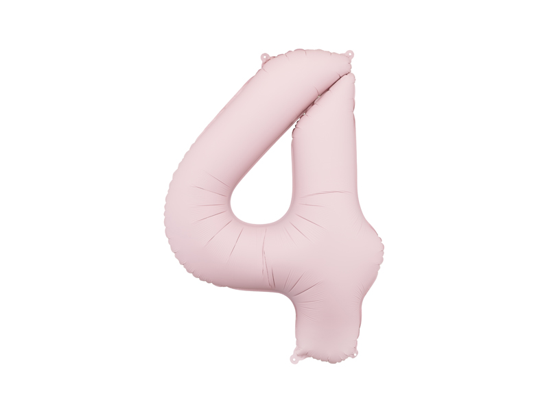 Balon foliowy Cyfra '4', 86cm, jasny różowy