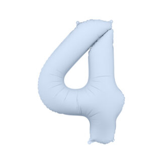 Balon foliowy Cyfra '4′, 86cm, mglisty niebieski