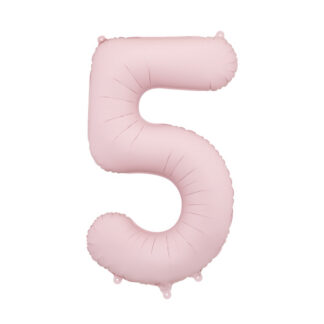 Balon foliowy Cyfra '5′, 86cm, jasny różowy