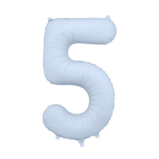 Balon foliowy Cyfra '5′, 86cm, mglisty niebieski