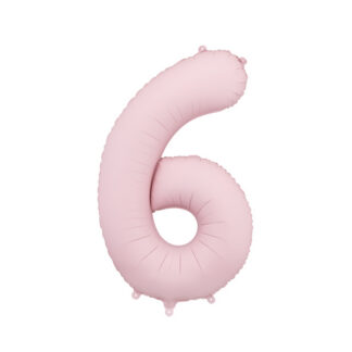 Balon foliowy Cyfra '6′, 86cm, jasny różowy