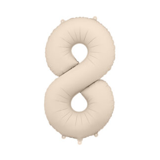 Balon foliowy Cyfra '8′, 86cm, jasny beż