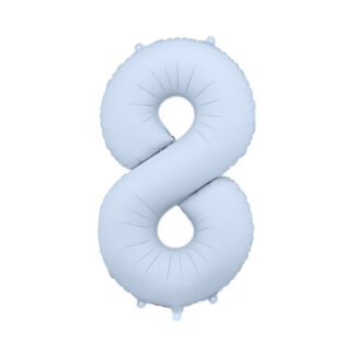 Balon foliowy Cyfra '8′, 86cm, mglisty niebieski