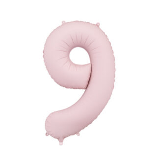 Balon foliowy Cyfra '9′, 86cm, jasny różowy