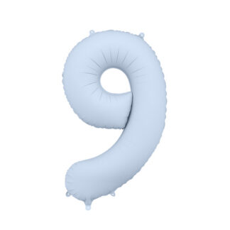 Balon foliowy Cyfra '9′, 86cm, mglisty niebieski