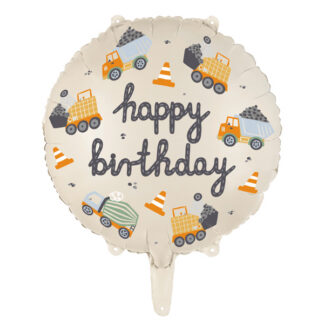 Balon foliowy Pojazdy budowlane, 45 cm, mix