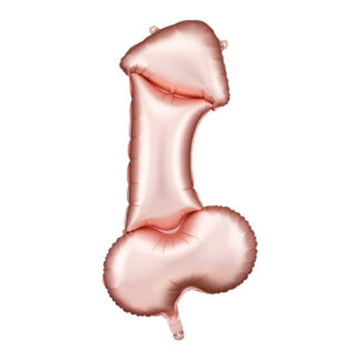 Balon foliowy Penis, 55.5x112 cm, różowe złoto