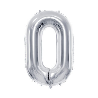 Balon foliowy Cyfra ”0”, 72cm, srebrny