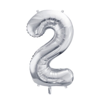 Balon foliowy Cyfra ”2”, 72cm, srebrny