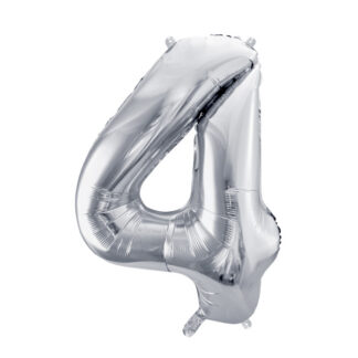 Balon foliowy Cyfra ”4”, 72cm, srebrny