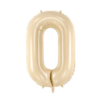 Balon foliowy Cyfra ”0”, 72cm, beż
