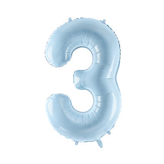 Balon foliowy Cyfra ”3”, 72cm, jasny niebieski