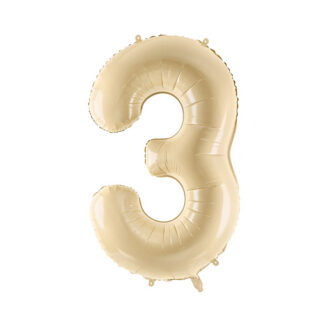 Balon foliowy Cyfra ”3”, 72cm, beż