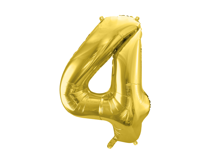 Balon foliowy Cyfra ''4'', 72cm, jasny złoty