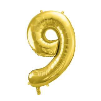 Balon foliowy Cyfra ”9”, 72cm, jasny złoty
