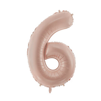 Balon foliowy Cyfra ”6”, 72cm, ciemny beż