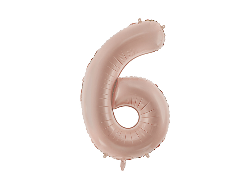Balon foliowy Cyfra ''6'', 72cm, ciemny beż