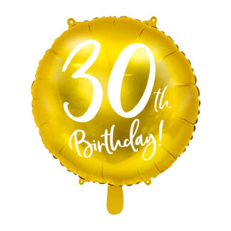 Balon foliowy 30th Birthday, złoty, 45cm