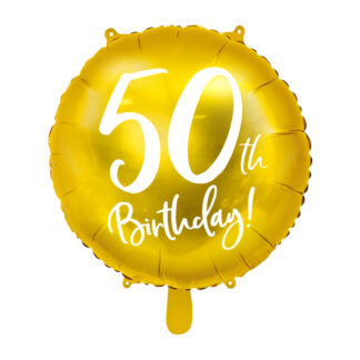 Balon foliowy 50th Birthday, złoty, 45cm