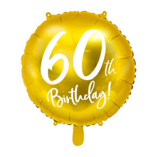 Balon foliowy 60th Birthday, złoty, 45cm