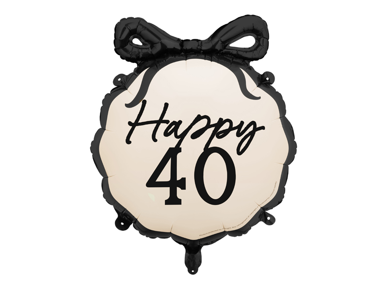 Balon foliowy pastylka Happy ''40'', 47.5x45 cm, mix