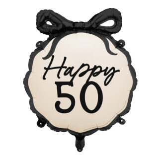 Balon foliowy pastylka Happy ''50'', 47.5x45 cm, mix