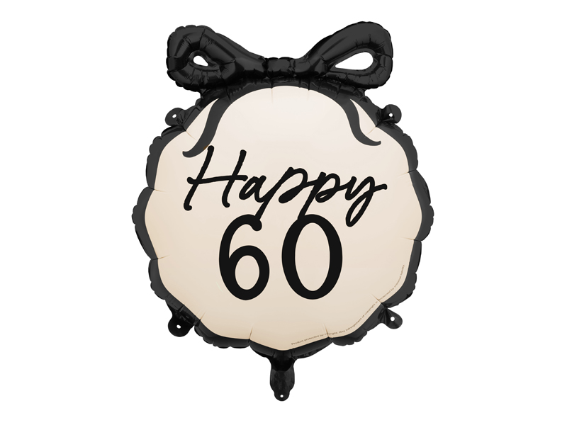 Balon foliowy pastylka Happy ''60'', 47.5x45 cm, mix