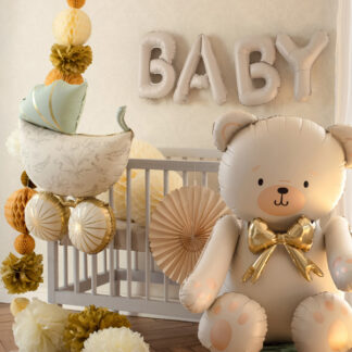 Balon foliowy Baby, 140×43 cm, beż