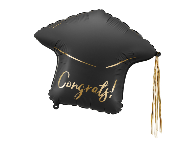 Balon foliowy Czapka "Congrats!", 60x55 cm, mix