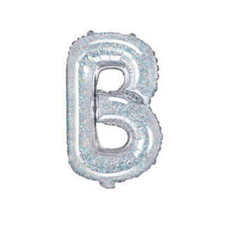Balon foliowy Litera ''B'', 35cm, holograficzny