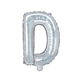 Balon foliowy Litera ''D'', 35cm, holograficzny