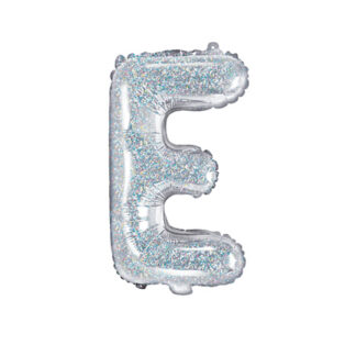 Balon foliowy Litera ''E'', 35cm, holograficzny