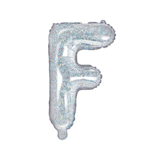 Balon foliowy Litera ''F'', 35cm, holograficzny