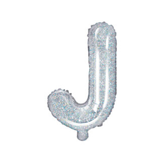 Balon foliowy Litera ''J'', 35cm, holograficzny