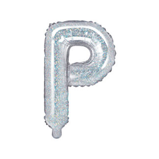 Balon foliowy Litera ''P'', 35cm, holograficzny