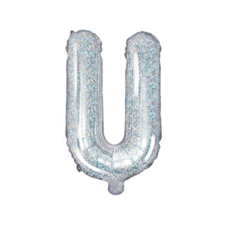 Balon foliowy Litera ''U'', 35cm, holograficzny