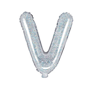 Balon foliowy Litera ''V'', 35cm, holograficzny
