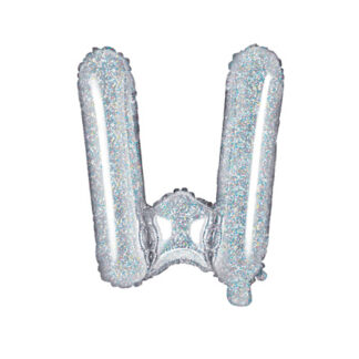 Balon foliowy Litera ''W'', 35cm, holograficzny