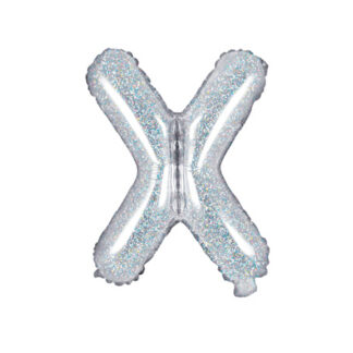 Balon foliowy Litera ''X'', 35cm, holograficzny