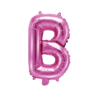 Balon foliowy Litera ''B'', 35cm, ciemny różowy