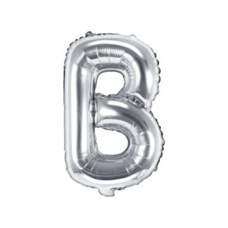 Balon foliowy Litera ''B'', 35cm, srebrny